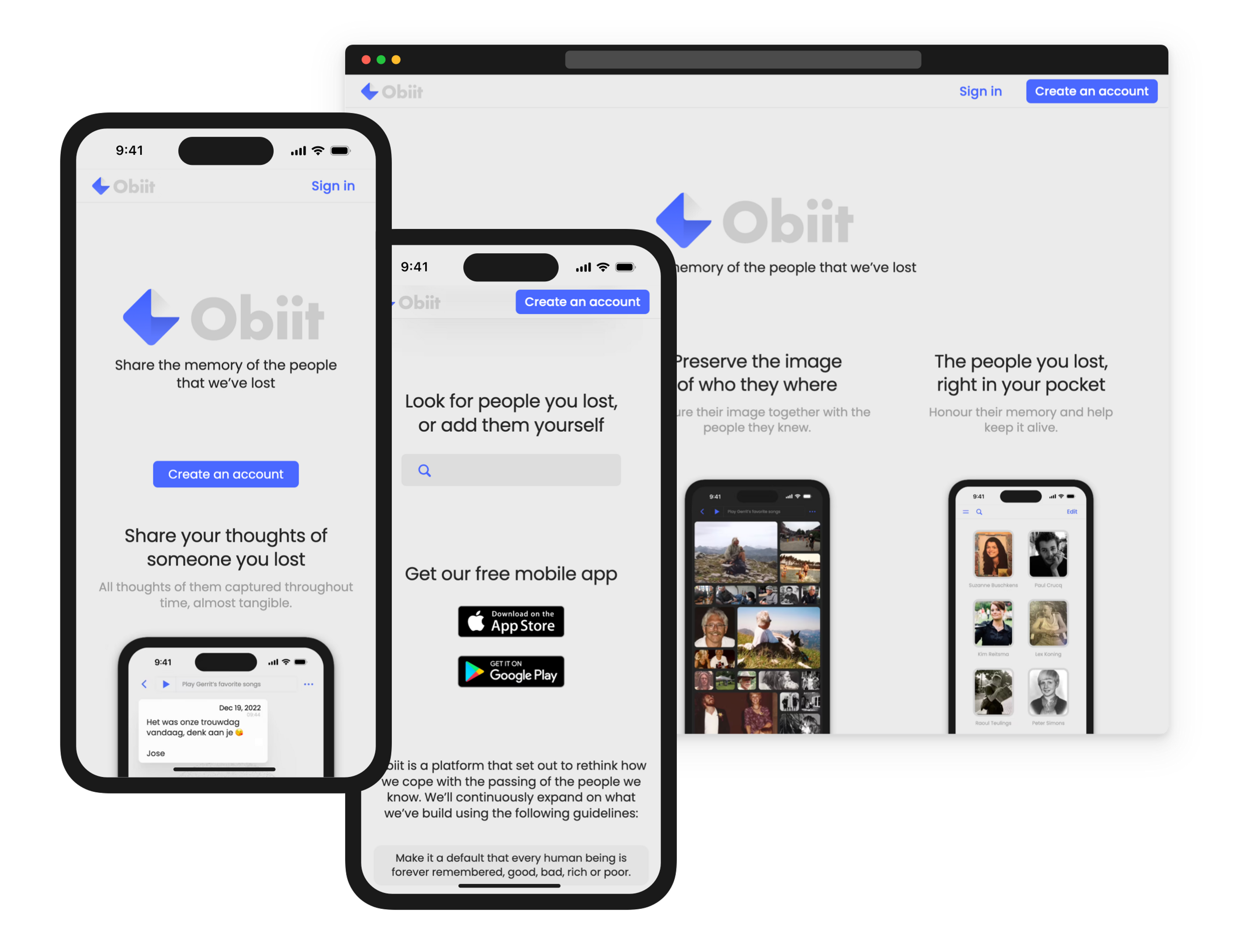 Design and development of the web platform Obiit