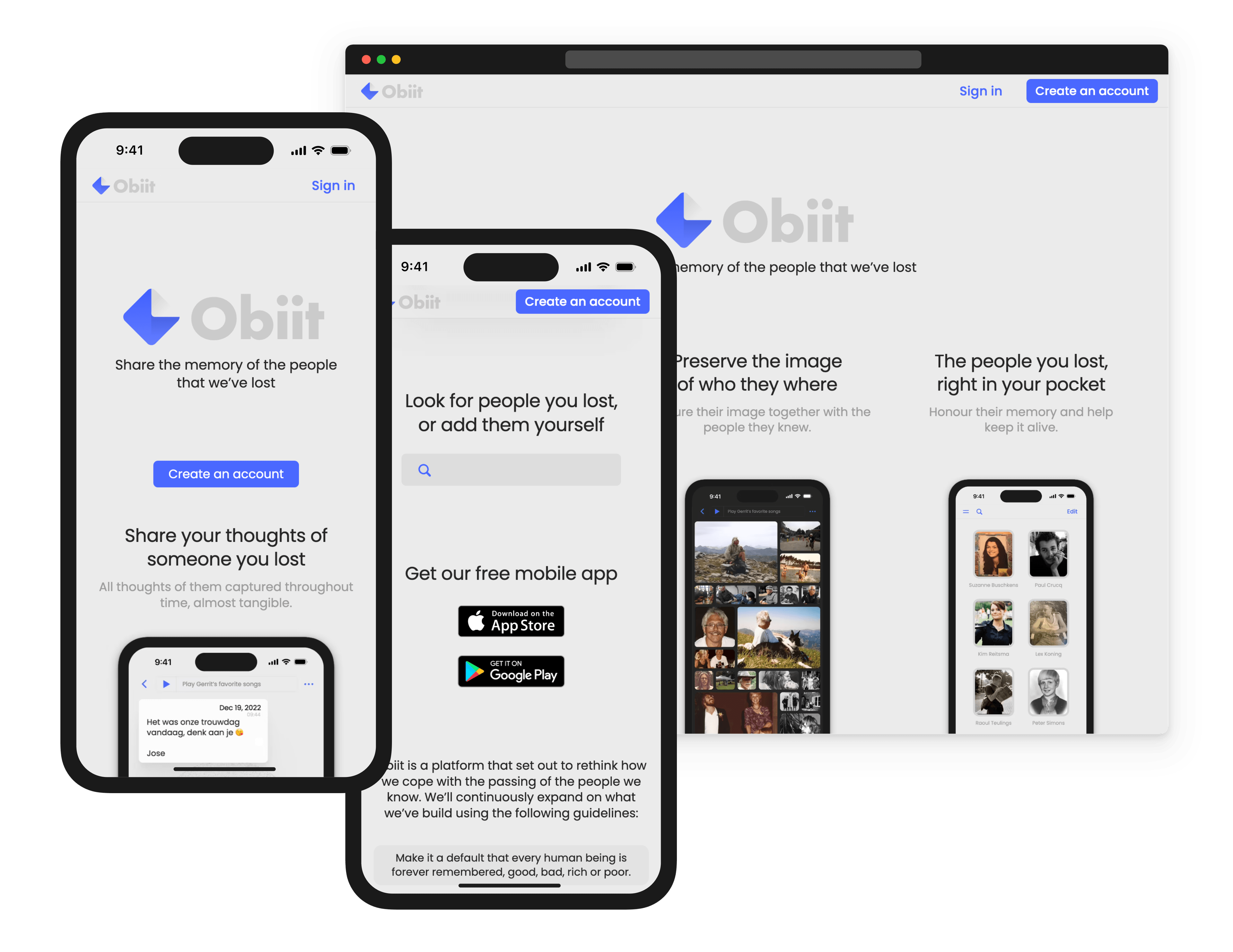 Design and development of the web platform Obiit