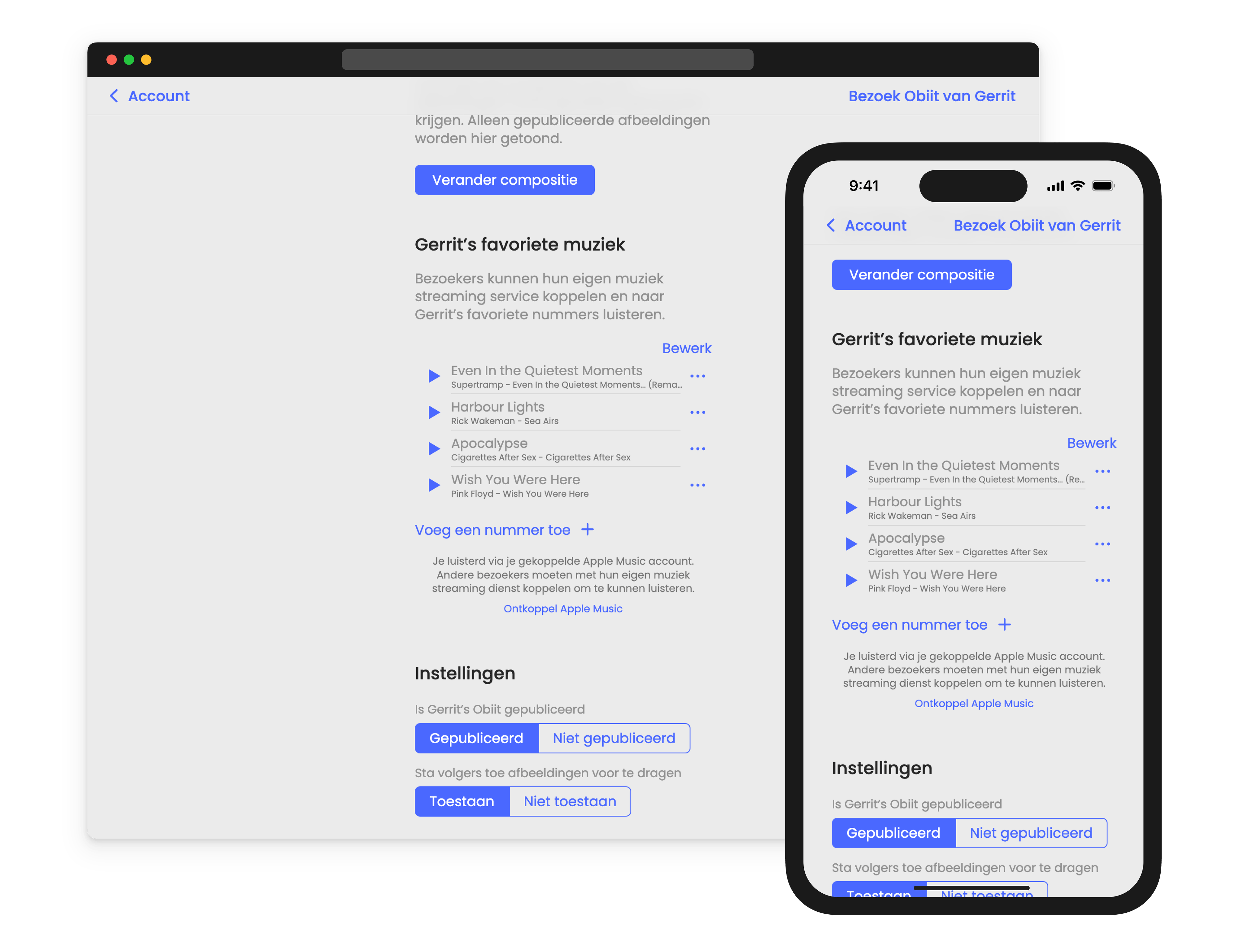Design and development of the web platform Obiit